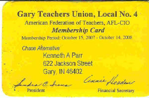 My teachers union card