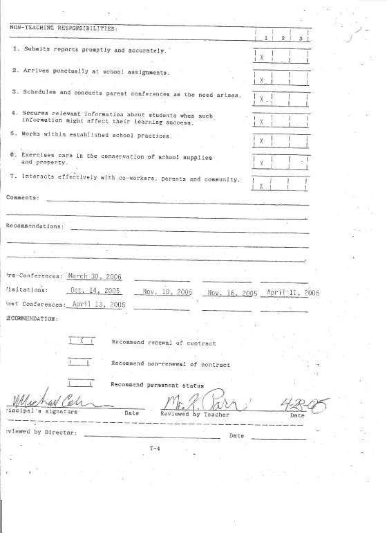 Teacher evaluation page 4