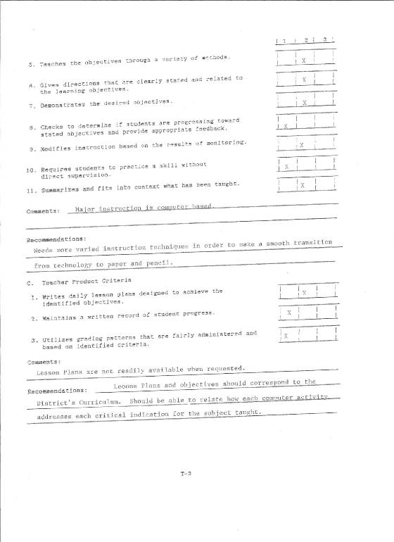 Teacher evaluations page 3